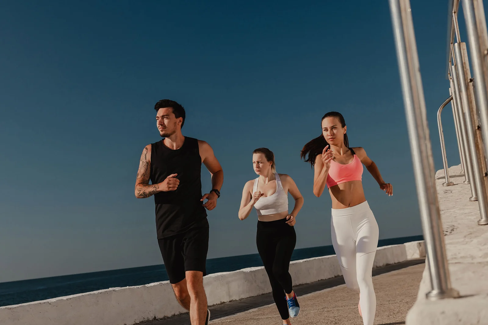 Runners in action